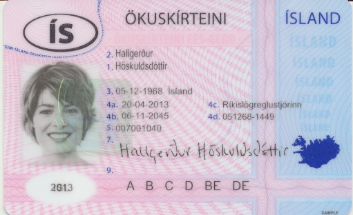 An Icelandic driving licence